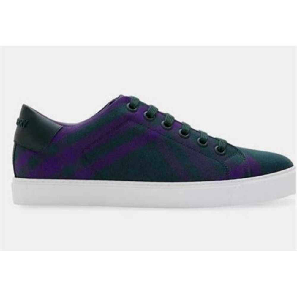 Burberry Green & Purple Striped Lace-Up Sneakers Flats, Size 6 | 36